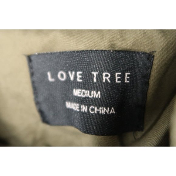 Love Tree Cargo Utility Military Jacket Full Zip Drawstring Waist Womens Medium - Picture 11 of 11